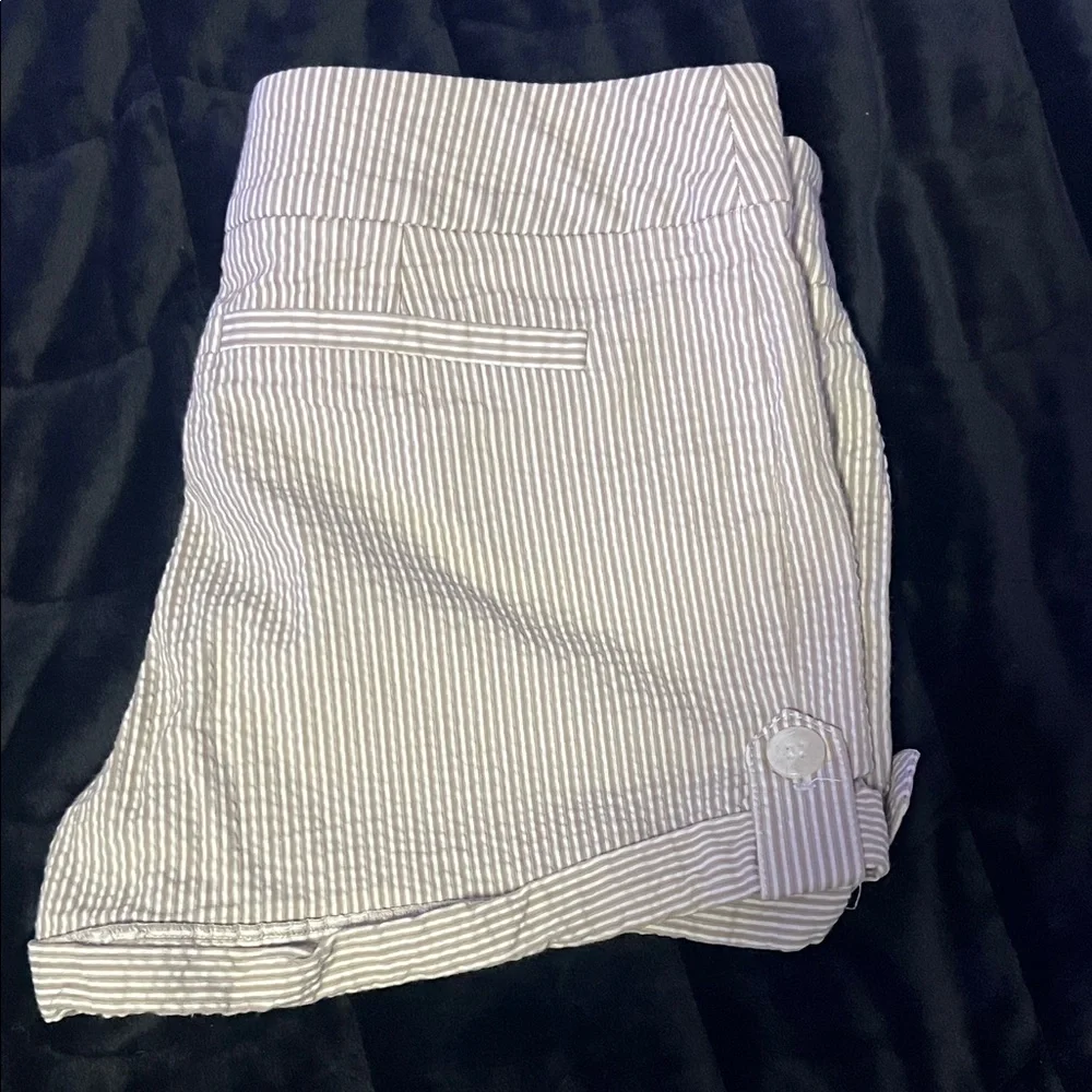 Bebe Striped Seersucker Cream Women's Shorts
